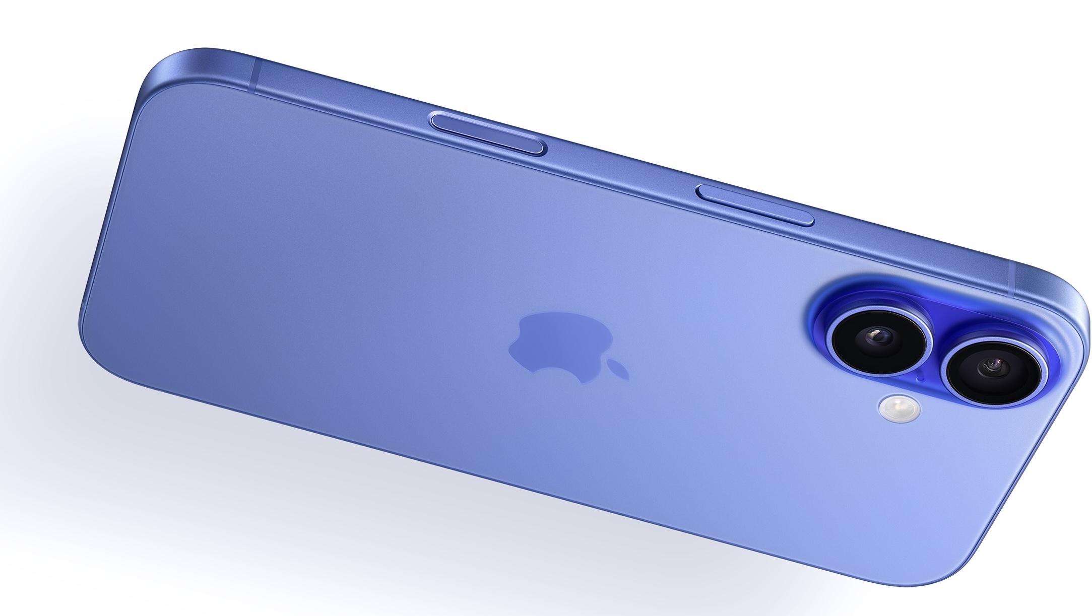 نمای پشتی آیفون ۱۶ آبی